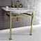 Kingston Brass KVPB37228Q7 37-Inch Console Sink with Stainless Steel Legs (8-Inch, 3 Hole), White/Brushed Brass KVPB37228Q7 - alternate 4
